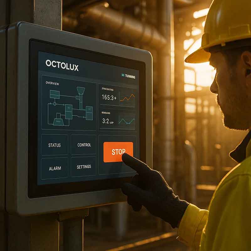 Octolux touch screen being using in industrial environment