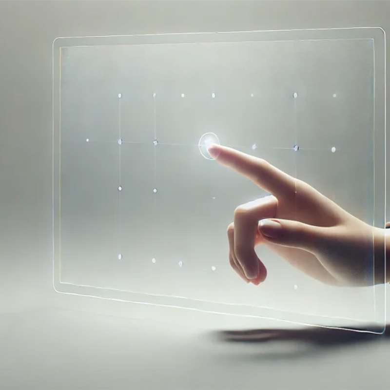 someone touching the touch display