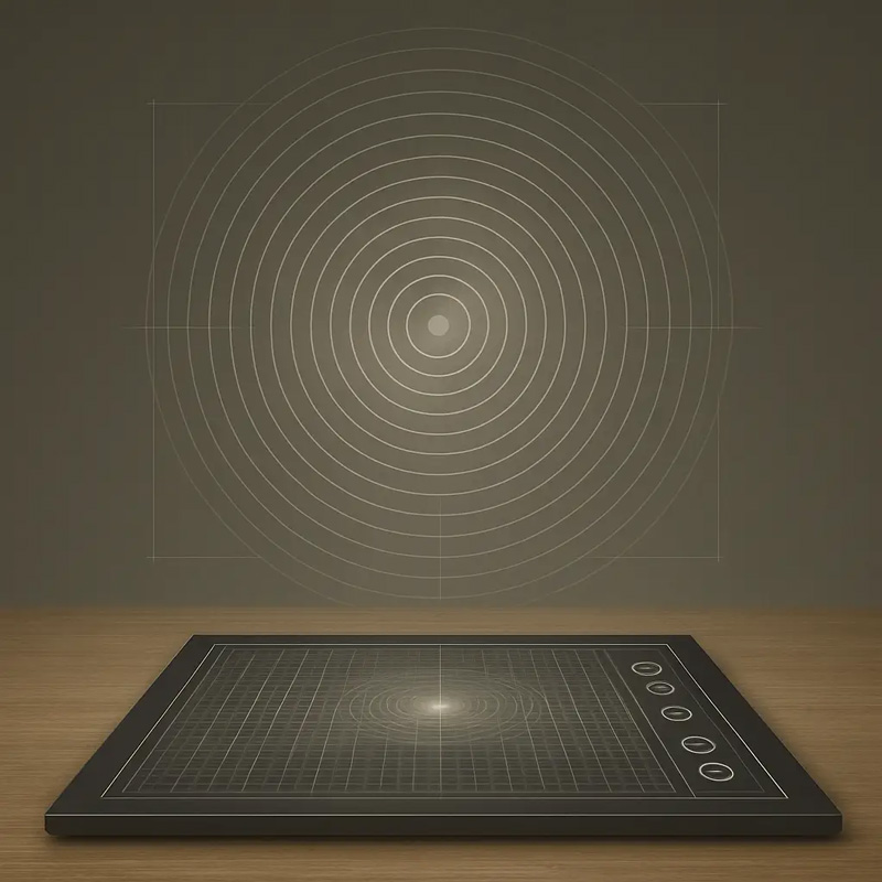 touch display laying on desk