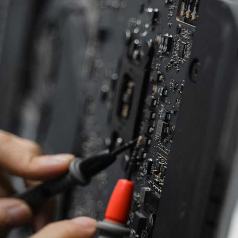 someone testing a motherboard