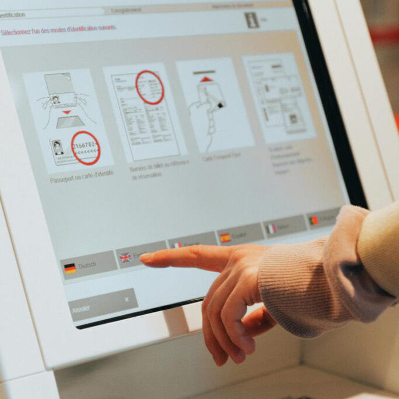 someone using a touch screen device