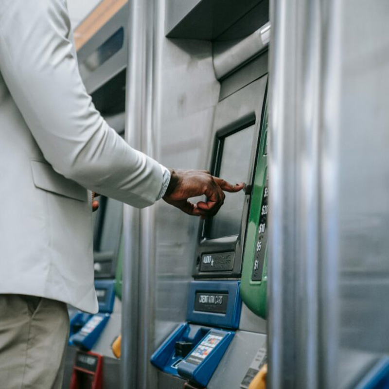 someone touching a screen