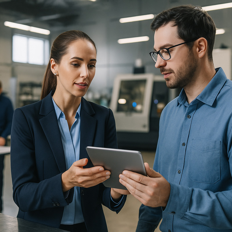 two people using a tablet